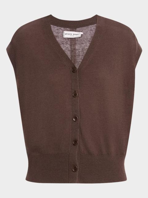 APIECE APART Organic Linen-Cotton Knit Vest