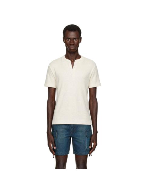 RRL by Ralph Lauren White Waffle-Knit Short Sleeve Henley