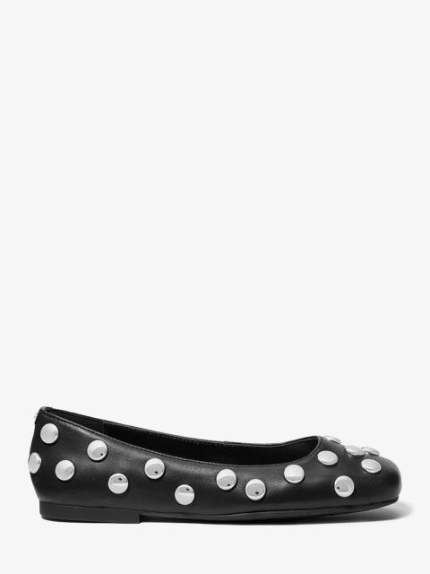 MICHAEL KORS Matilda Studded Leather Ballet Flat