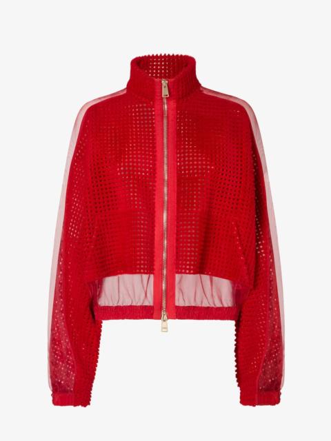 FENDI Jacket Red shearling and organza jacket