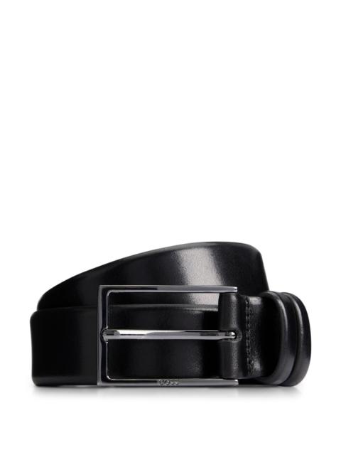 BOSS VEGETABLE-TANNED LEATHER BELT WITH GUNMETAL HARDWARE