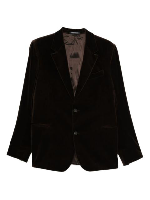 EMPORIO ARMANI velvet single-breasted blazer