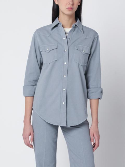 A.P.C. Blue-grey cotton shirt