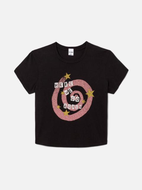 RE/DONE 50s Boxy Tee Swirl - Washed Black