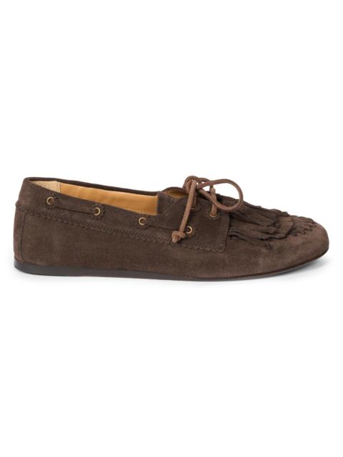 Isabel Marant Women's Fersi Tassel-Trim Suede Loafers - Chocolate