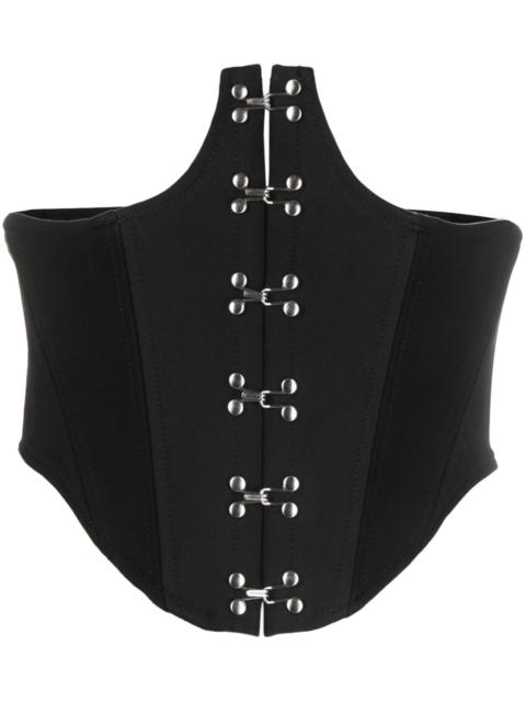 Black cotten-blend corset top