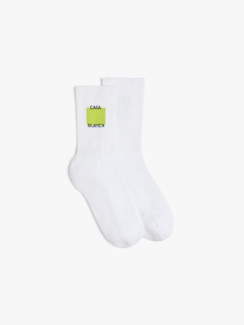 CASABLANCA Acid Lime Logo Square Socks | Casablanca Paris