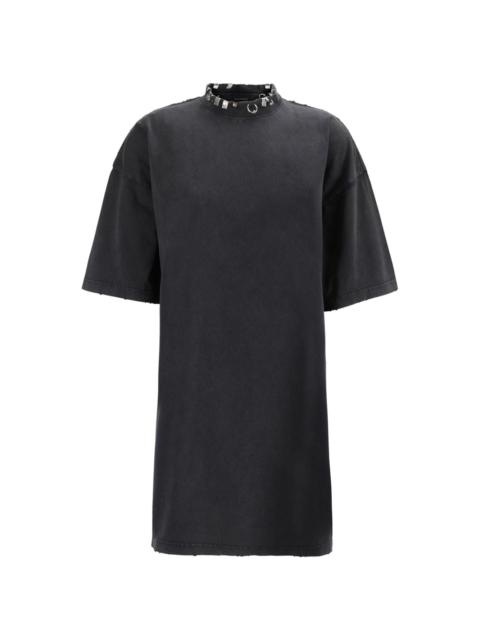 piercing-embellished cotton t-shirt dress