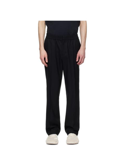 AMI Paris Black Wool Elasticated Waist Trousers