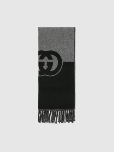 GUCCI Wool cashmere scarf with Interlocking G