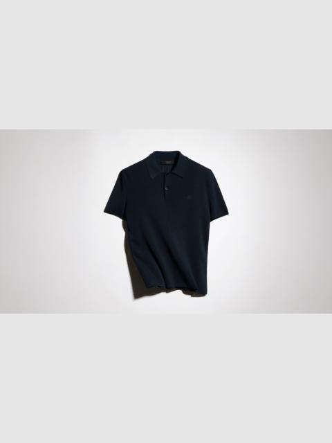 GUCCI Technical knit fabric polo shirt with embroidery