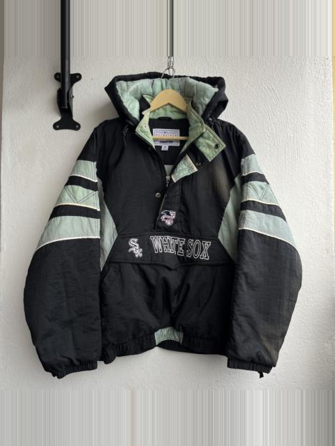 Other Designers Vintage WHITE SOX MLB Hoodie Puffer Jacket Starter Faded