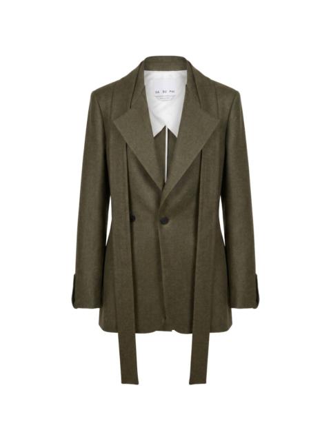 SA SU PHI scarf-detail wool blazer