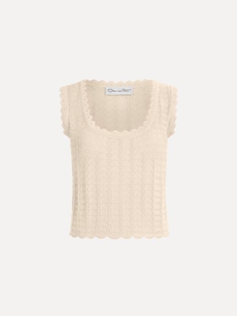 Oscar de la Renta POINTELLE WEAVE TANK