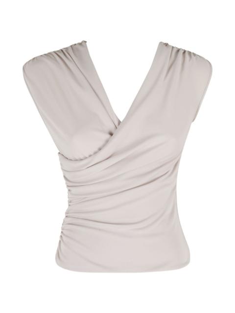 THE ANDAMANE draped V-neck blouse