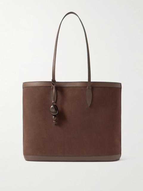 HUNTING SEASON Beaded Leather-trimmed Suede Tote