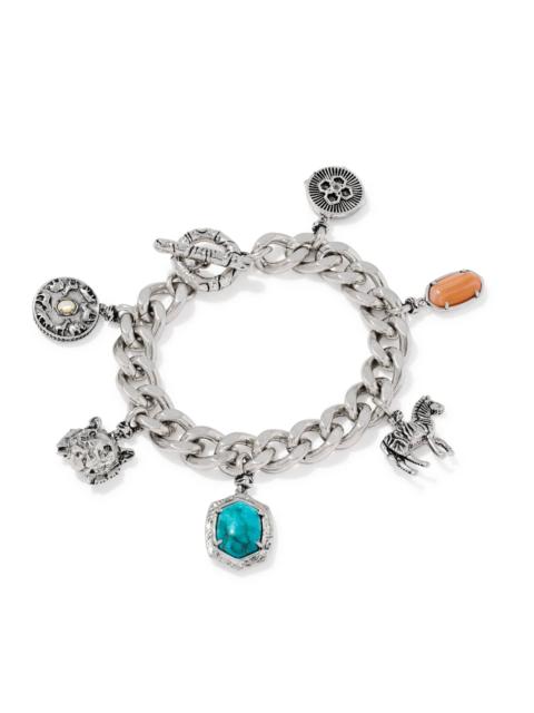 KENDRA SCOTT Raina Vintage Silver Charm Bracelet