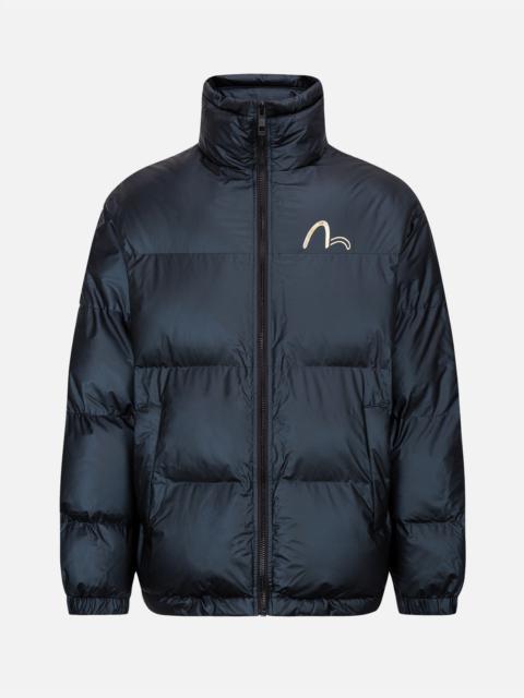 EVISU Logo and Slogan Embroidered Metallic Padded Jacket
