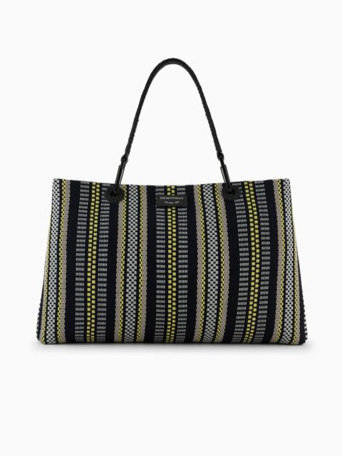 EMPORIO ARMANI MyEA large basketweave shopper bag