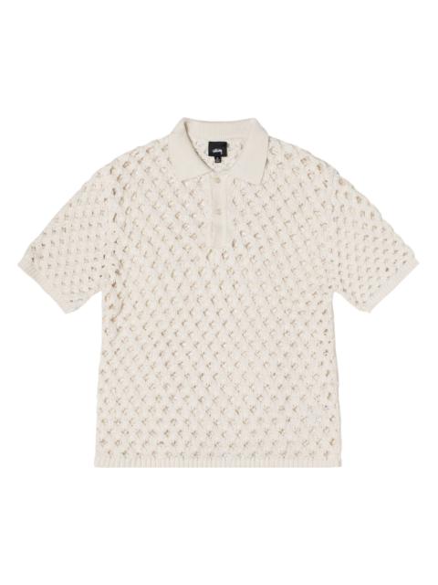 Stussy Big Mesh Polo Sweater 'Ivory'