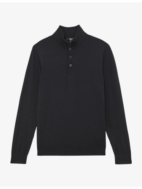 REISS Blackhall Half-Zip Funnel-Neck Merino Wool Jumper