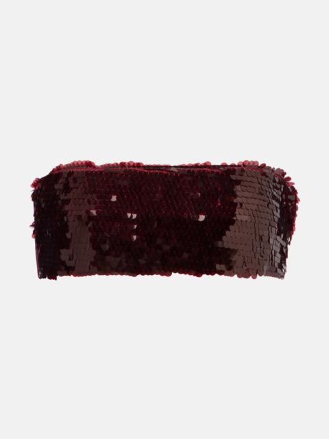 ADRIANA DEGREAS Sequined bandeau top