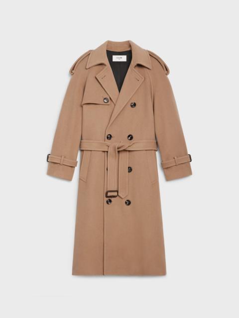 CELINE OVERSIZED TRENCH COAT IN WOOL CLOTH