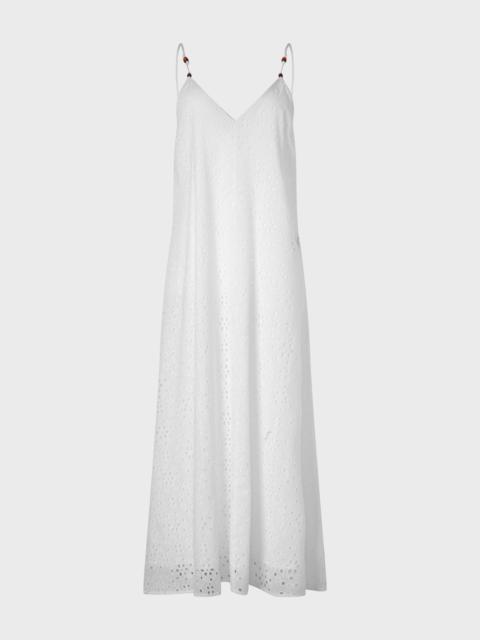 Vilebrequin WOMEN FLORAL BRODERIE ANGLAISE V-BACK MAXI DRESS