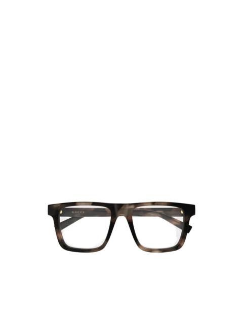 GUCCI tortoiseshell-effect square-frame glasses