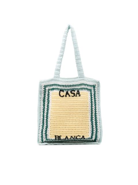 CASABLANCA crochet cotton tote bag