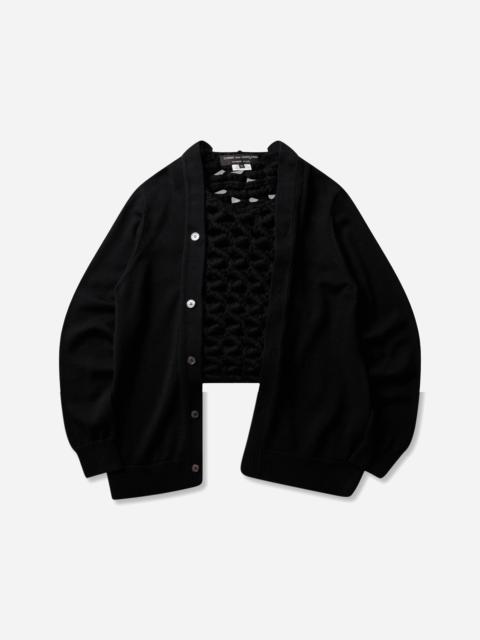 Comme des Garçons Homme Plus Men's Layered Crochet Wool Cardigan Black