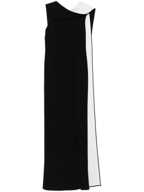 ROLAND MOURET sash-detail crepe gown