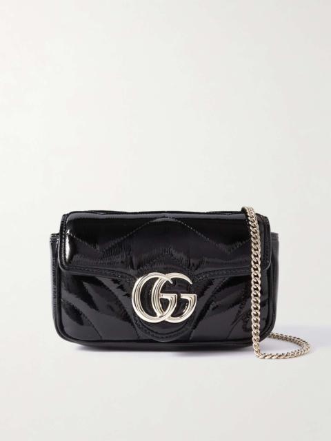 GUCCI GG Marmont 2.0 quilted patent-leather shoulde bag