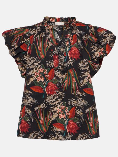 Klara floral cotton poplin top