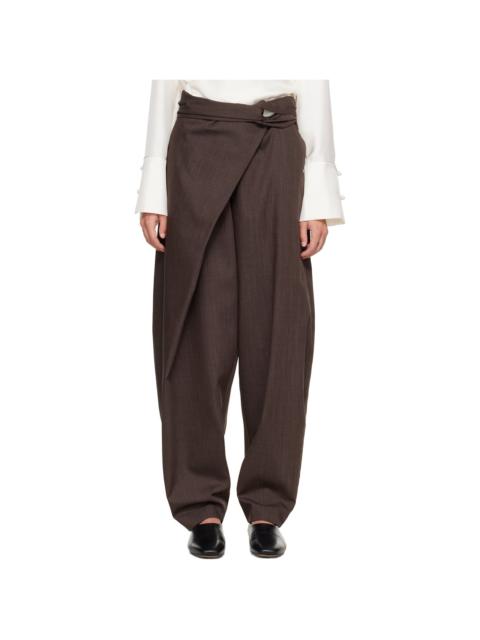 RÓHE Brown Sarong Knot Trousers
