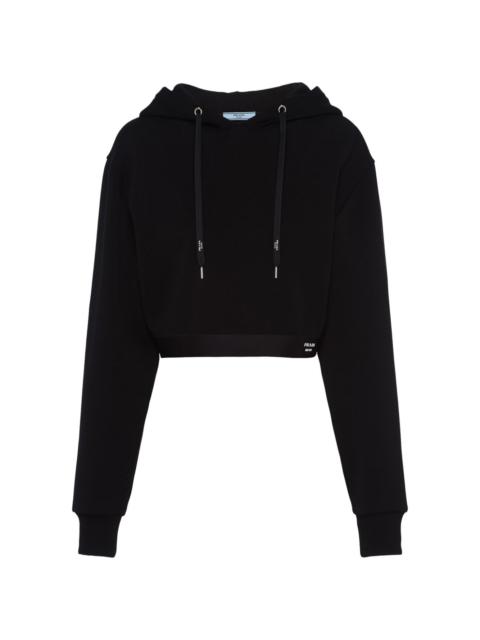 Prada logo-print cropped hoodie