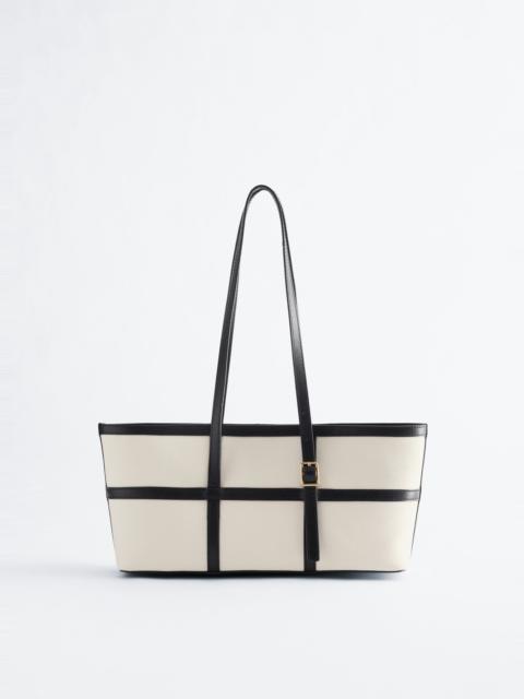 & Other Stories Leather-Trimmed Canvas Shoulder Bag