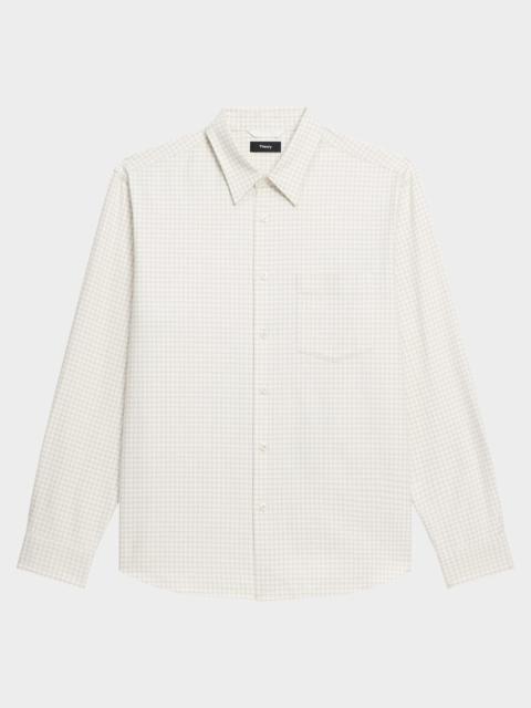 Theory Men's Weekend Cotton Check Button-Down Shirt