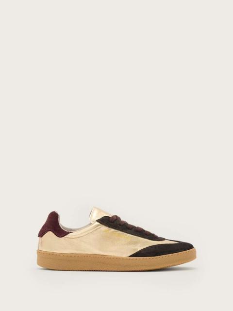 ALLSAINTS THELMA METALLIC LEATHER LOW TOP SNEAKERS