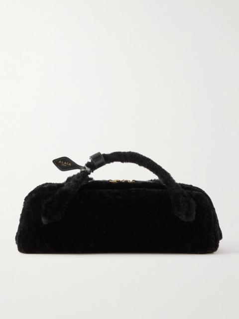 Alaïa Le Teckel Leather-trimmed Shearling Clutch