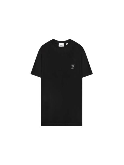 Burberry Burberry Burberry Logo Embroidered T-shirt Black