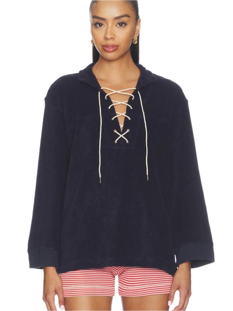 THE GREAT. The Micro Terry Lace Up Tunic