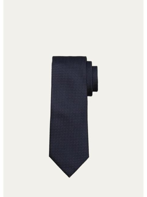 ZEGNA Men's Micro-Pindot Silk Tie