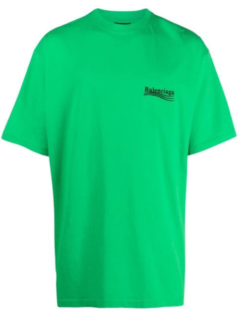 BALENCIAGA logo-embroidered cotton T-shirt
