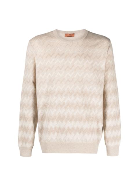 zigzag-pattern cashmere jumper