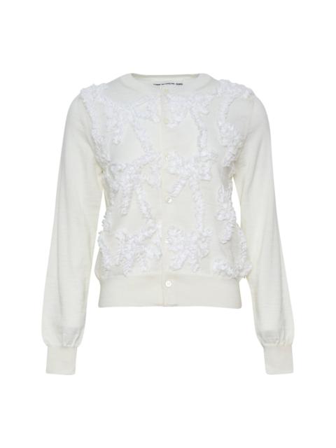 Comme des Garçons GIRL Wool Jersey Ribbon Embroidery Cardigan