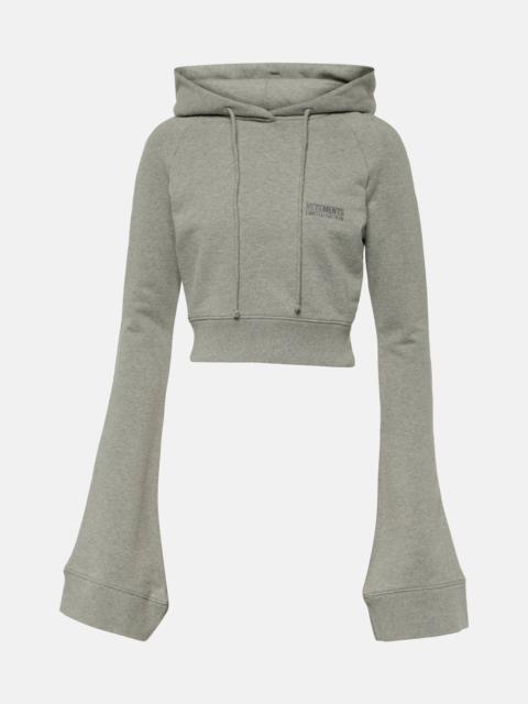 VETEMENTS logo-embroidered flared-sleeve hoodie