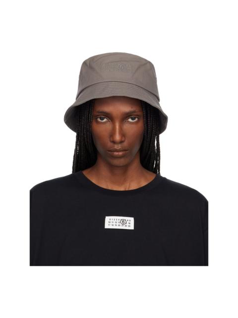 MM6 Maison Margiela Gray Cotton Canvas Bucket Hat