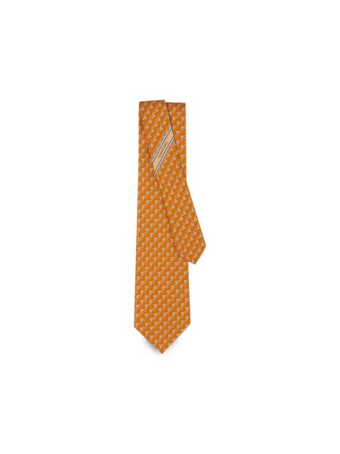 FERRAGAMO Gancini owl-print tie