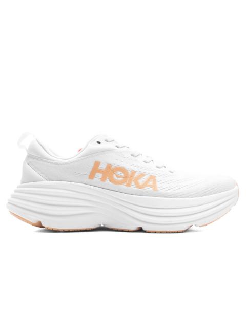 HOKA WOMEN'S BONDI 8 - WHITE/CANTALOUPE